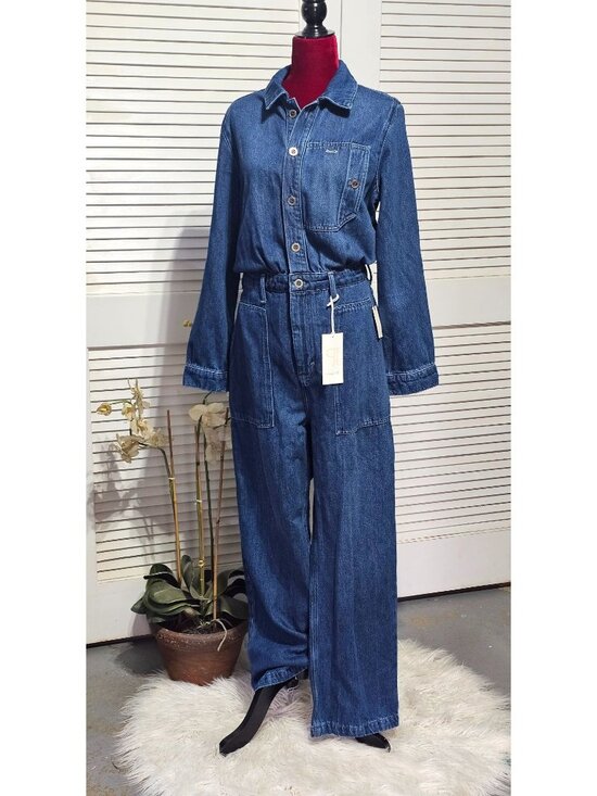 Pilcro Pants - NWT Pilcro Women's Relaxed Denim Button-Front Utility OverallsJumpsuit Sz M 3643